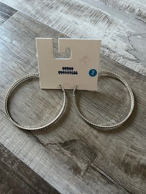 Urban Outfitters Silver Braided Hoop Earrings